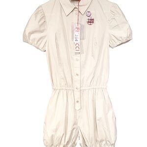 Fiorucci Cream Short Sleeve Romper